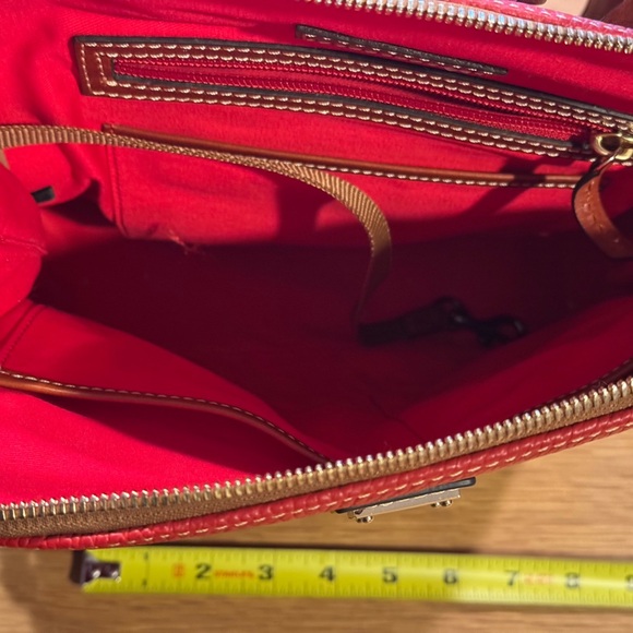 Dooney & Bourke Red Pebbled Leather Backpack British Tan Trim main image 5